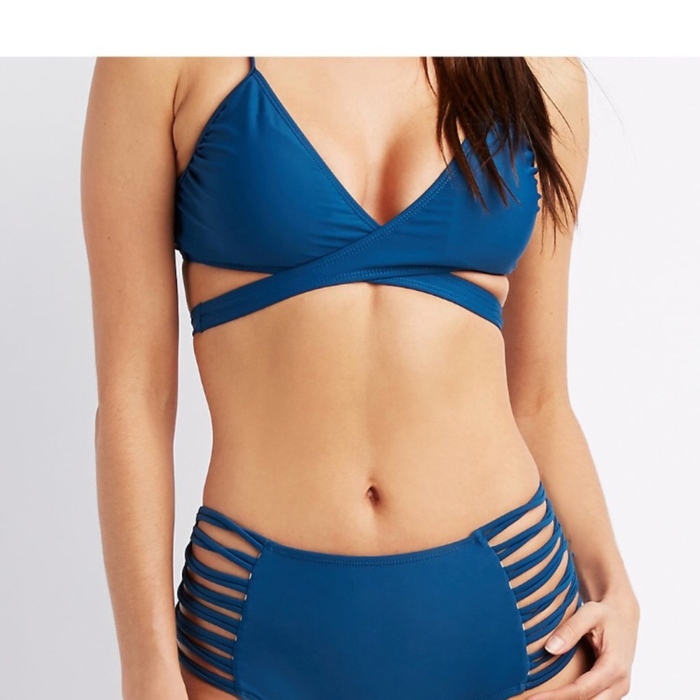 Charlotte Russe Black Strappy Bikini Top